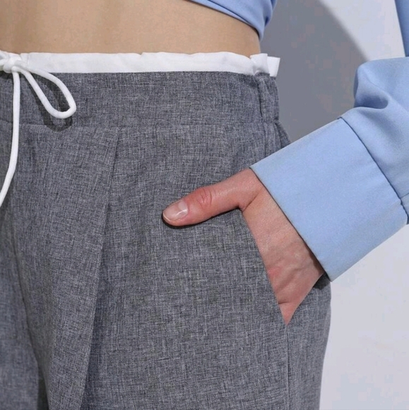 Women Casual 2 In 1 Straight Leg Shorts, Bermuda Shorts, Patchwork - Picture 5 of 5